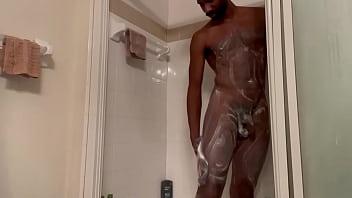 Soap suds on my body