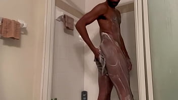 Soap suds on my body