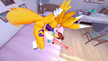 Renamon fucks rika hard in all her holes