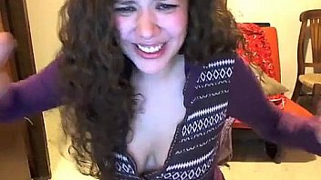 The girl plays with her pussy on the room