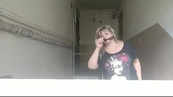 Outside chubby playing with candy body