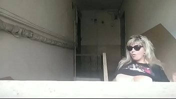 Outside chubby playing with candy body