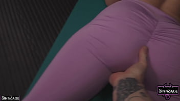 Sinn sage gets her slit fingered while doing yoga before fucking