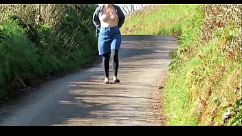 Tits out while on a walk