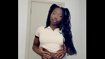 College slut jadera flashes her chocolate boobs