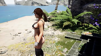 A huge rock hard cock fills lara's belly with sperm 3d hentai game
