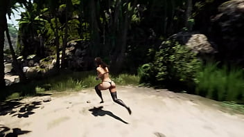 A huge rock hard cock fills lara's belly with sperm 3d hentai game