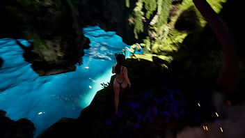 A huge rock hard cock fills lara's belly with sperm 3d hentai game