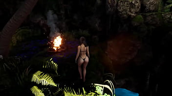 A huge rock hard cock fills lara's belly with sperm 3d hentai game