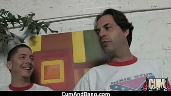 Ebony chick hard fuck in interracial group 6