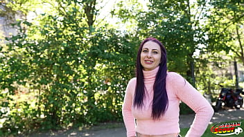 German scout purple hair german inked milf devil akita with long labia pick up for first time casting fuck