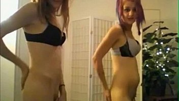 Two sexy teens kissing on webcam