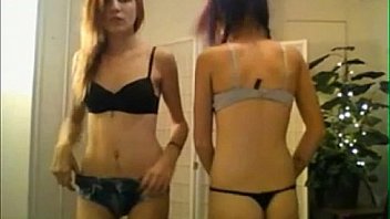 Two sexy teens kissing on webcam