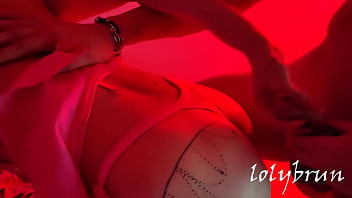 Lonely girl consoles herself with a big red dildo