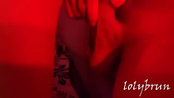 Lonely girl consoles herself with a big red dildo