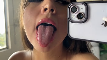 Selfie mirrow bodyteasing spitting fingering pussy open legs