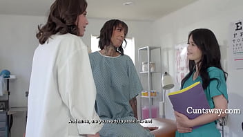 Doctor and nurse destroy patient's gaping ass