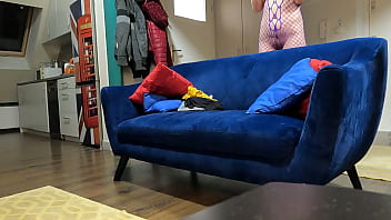 Pretty blonde babe in sexy lingerie presenting her goodies