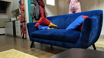 Pretty blonde babe in sexy lingerie presenting her goodies