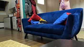 Pretty blonde babe in sexy lingerie presenting her goodies