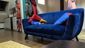 Pretty blonde babe in sexy lingerie presenting her goodies