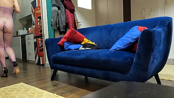 Pretty blonde babe in sexy lingerie presenting her goodies