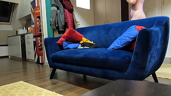 Pretty blonde babe in sexy lingerie presenting her goodies