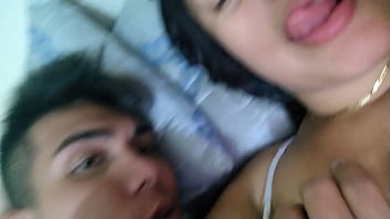 Black lover takes me hard from my neck and fucks me rough to breed my pussy