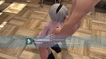 2b gets rocked by a cock in class