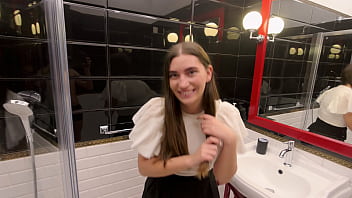 Spontaneous blowjob from elise moon in the hotel toilet • nick morris