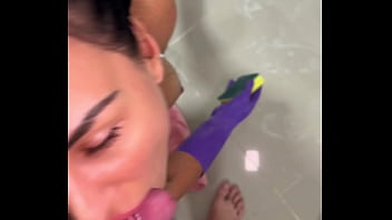Horny cleaning day — doggy style & messy cumshot