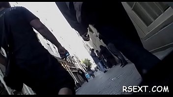 Skinny babe's peach licked hard