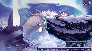 Viking barbudo com rola de martelo acabando com cowboy de laço