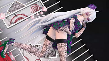 Yowane haku undress dance sexy lingerie hentai stickysticky song mmd 3d purple clothes clip