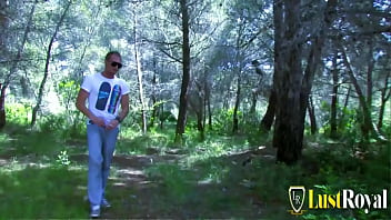 Stud fucks tattooed teen damaris with big tits in the forest