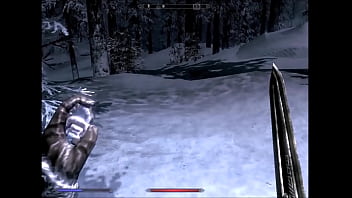 Two females adventure through a snowstorm and have sex outside at a campfire