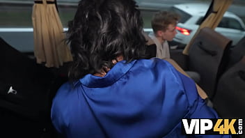 Pretty big titted lady is fucking in the bus