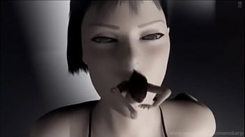 Giantess swallows tiny woman vore animation