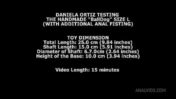 Daniela ortiz testing the handmade "balldog" size l with additional anal fisting twt044