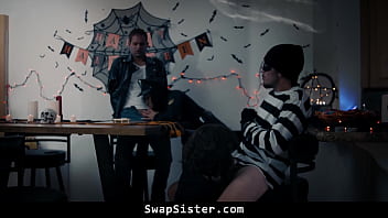 Stepbrothers suggesting a full on sex party with step sisters swapsister