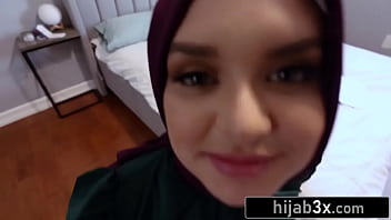 Shy hijab wearing cutie preparing for her first american college party Shy hijab wearing cutie preparing for her first american college party