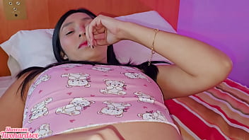 Stepsister in tight pajamas fucks her stepbrother