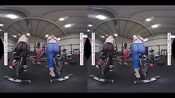 Hot foursome with 3 girls and you in the gym