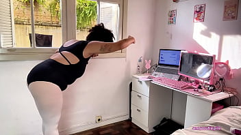 Chubby ballerina farts during ballet training