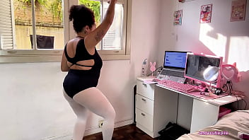 Chubby ballerina farts during ballet training Chubby ballerina farts during ballet training