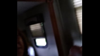 Amateur milf candi annie sucks cock and swallows a mouthful of cum from a fan in her rv