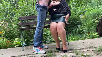 Perverted mother in law made me cum on her clothes in the park