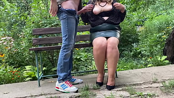 Perverted mother in law made me cum on her clothes in the park