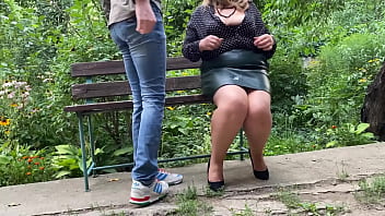 Perverted mother in law made me cum on her clothes in the park