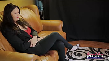 Curvy mature brunette kylie shae fingers her pussy and gets deeply pounded